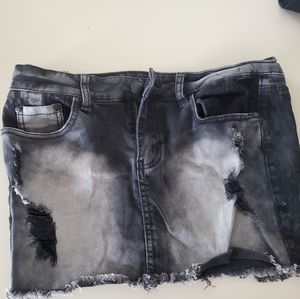 Distressed Jean skirt